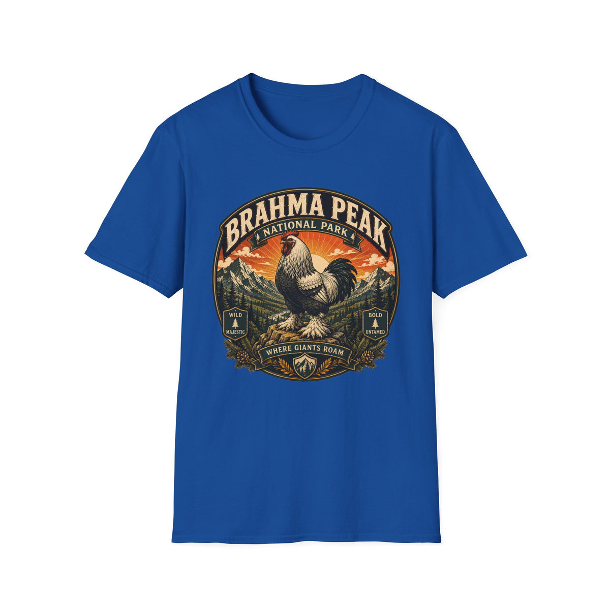 Brahma Peak National Park Brahma T-Shirt — Majestic Mountain Rooster Tee