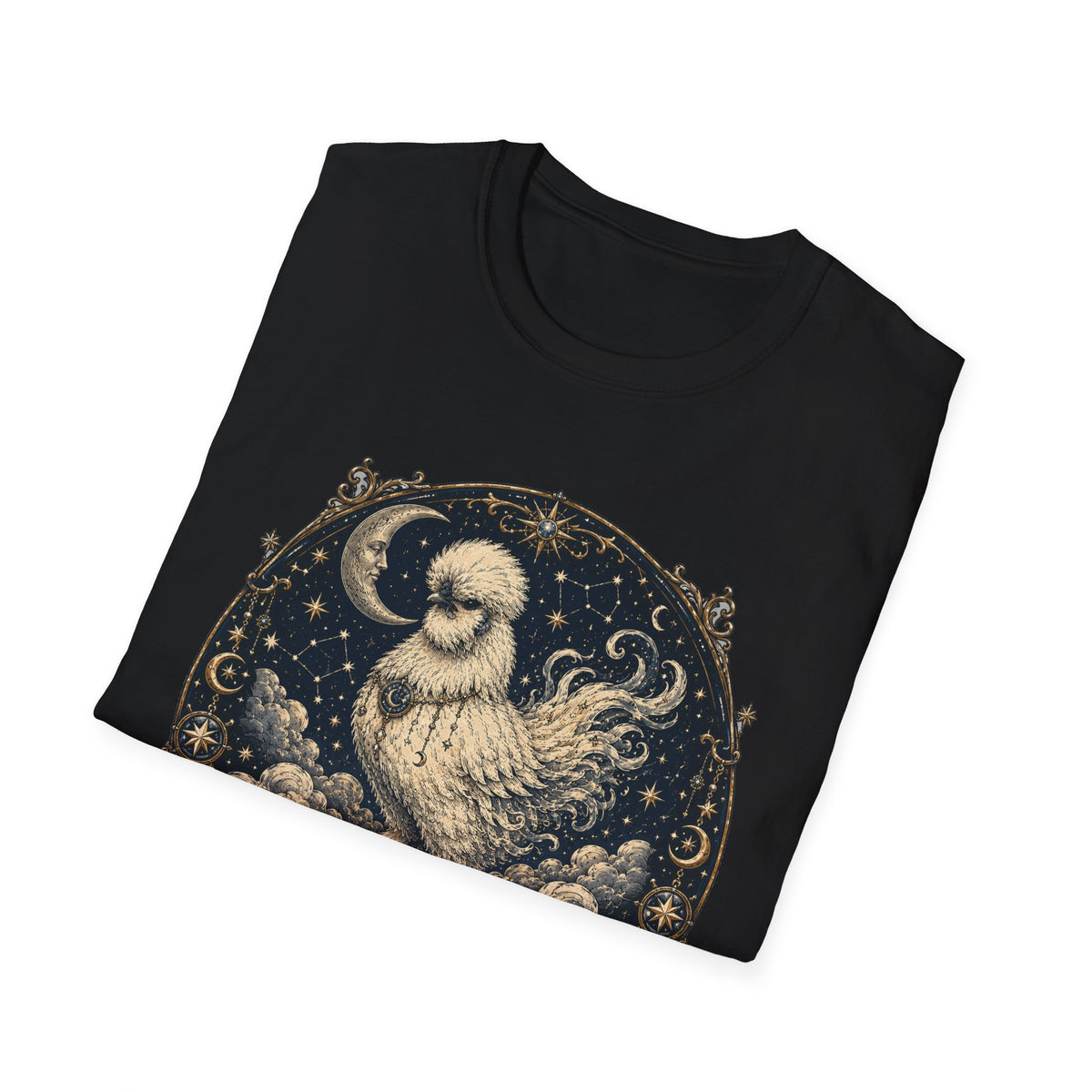 Featherborn Dreamer Silkie T-Shirt — Celestial Moonlit Hen Tee