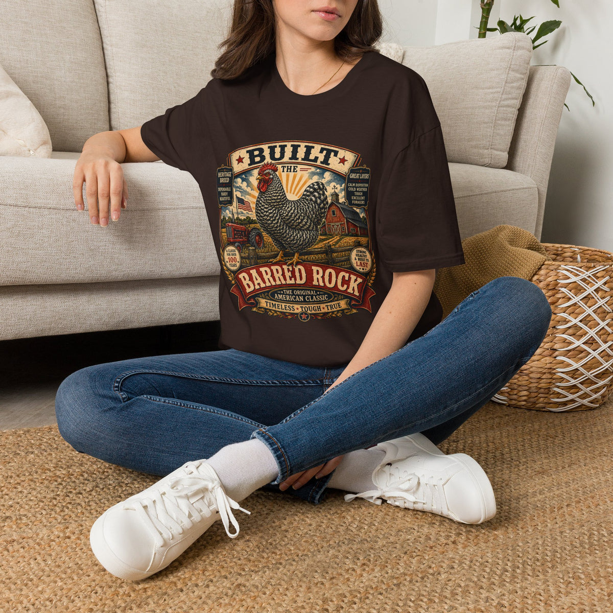 Barred Rock Heritage Farm T-Shirt — Original American Classic Rooster Tee