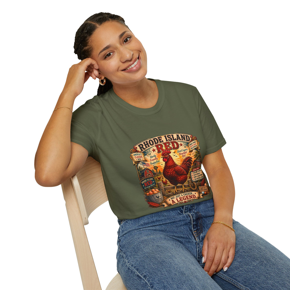 America's Classic Red T-Shirt — Vintage Rhode Island Red Label Tee