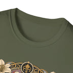 Strength in Grace Brahma Hen T-Shirt — Botanical Rooster Art Tee