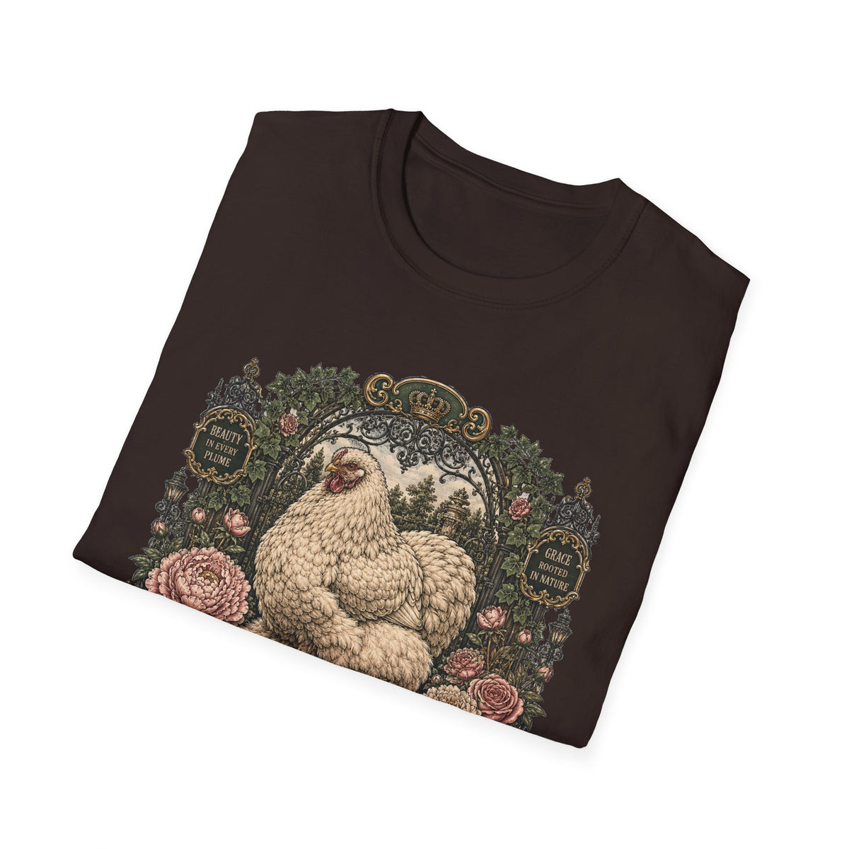 Queen of the Feathered Garden Cochin T-Shirt — Elegant Victorian Hen Tee