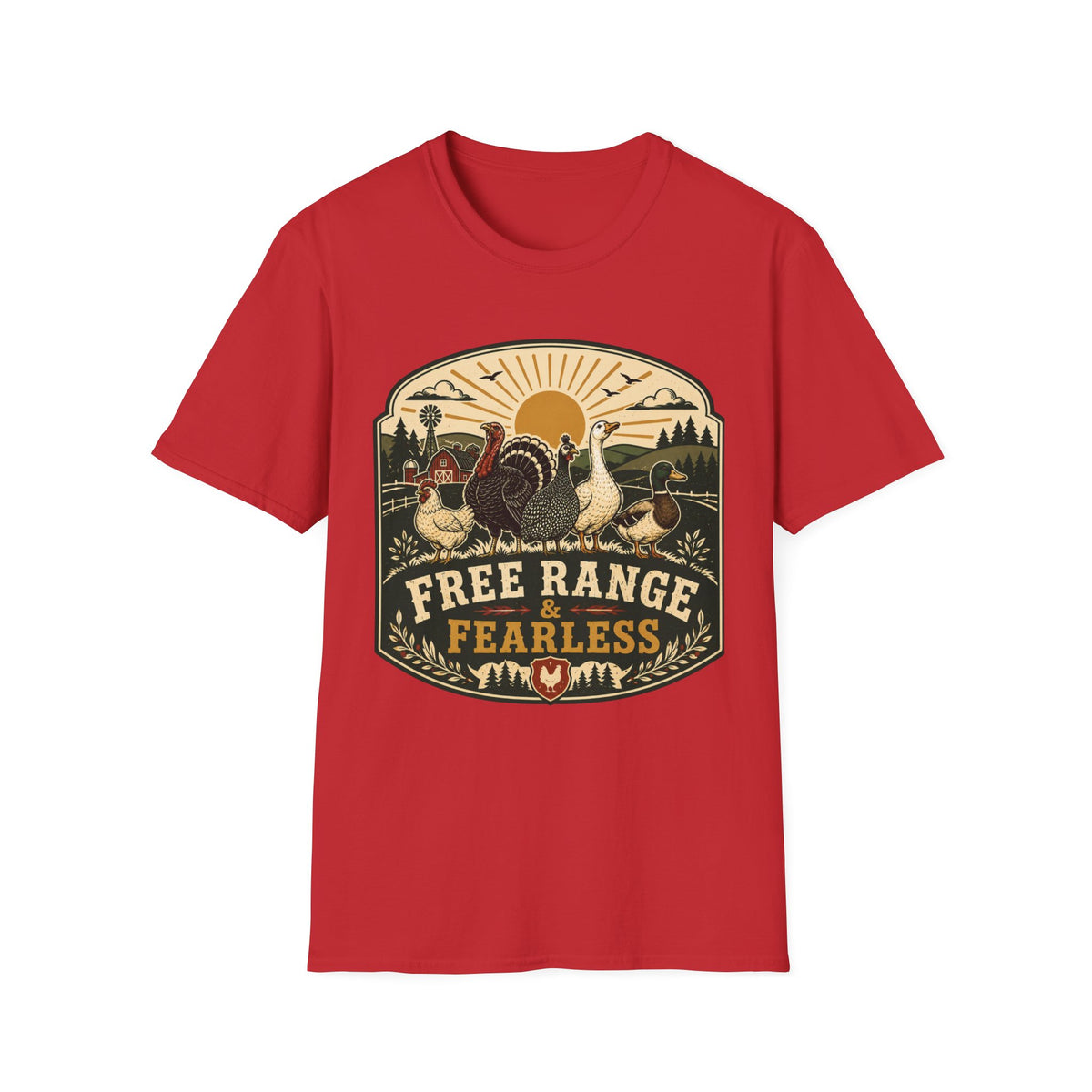Free Range Fearless Turkey T-shirt, photo 3