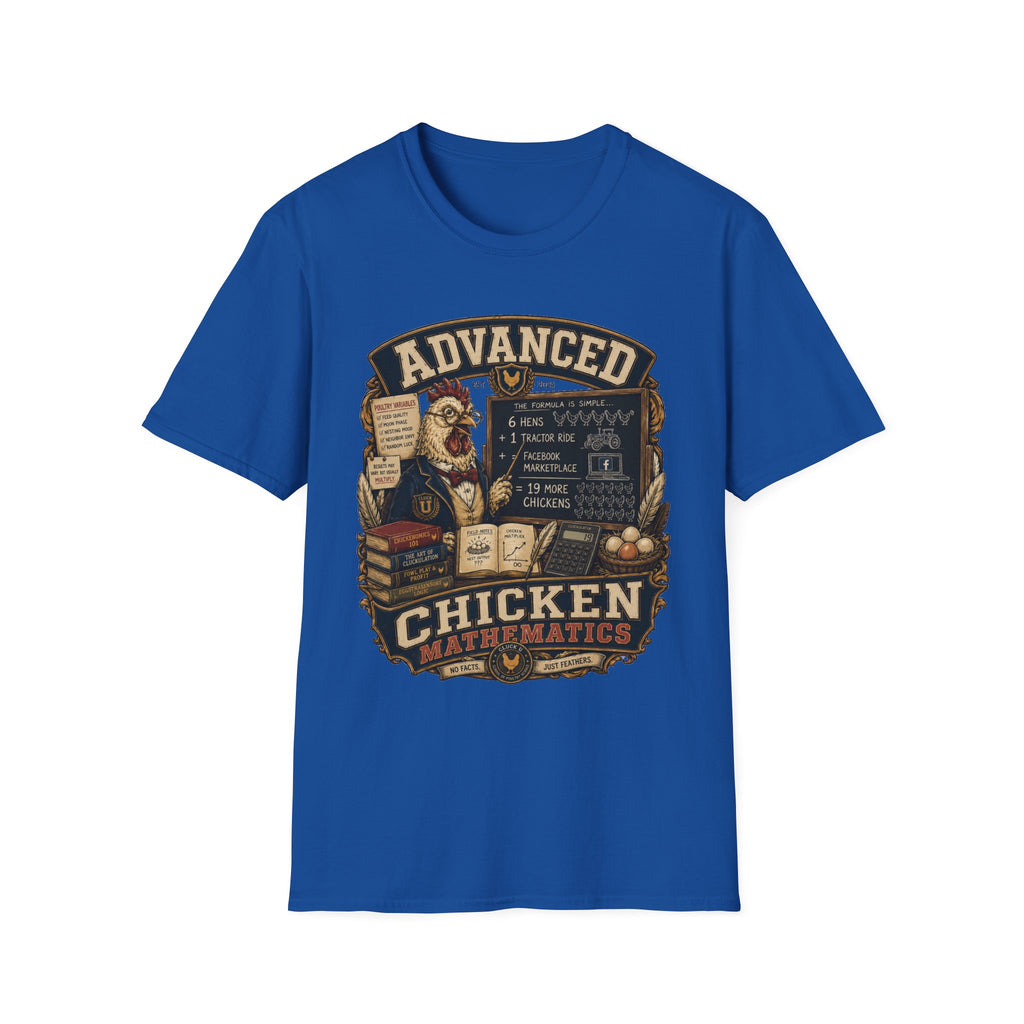 Advanced Chicken Mathematics T-Shirt — 19 More Chickens Formula Tee