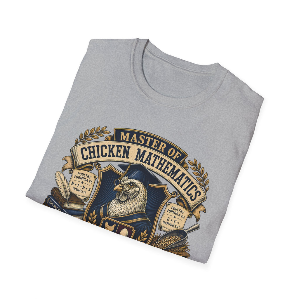 Master of Chicken Mathematics T-Shirt — Collegiate Crest Graphic Tee