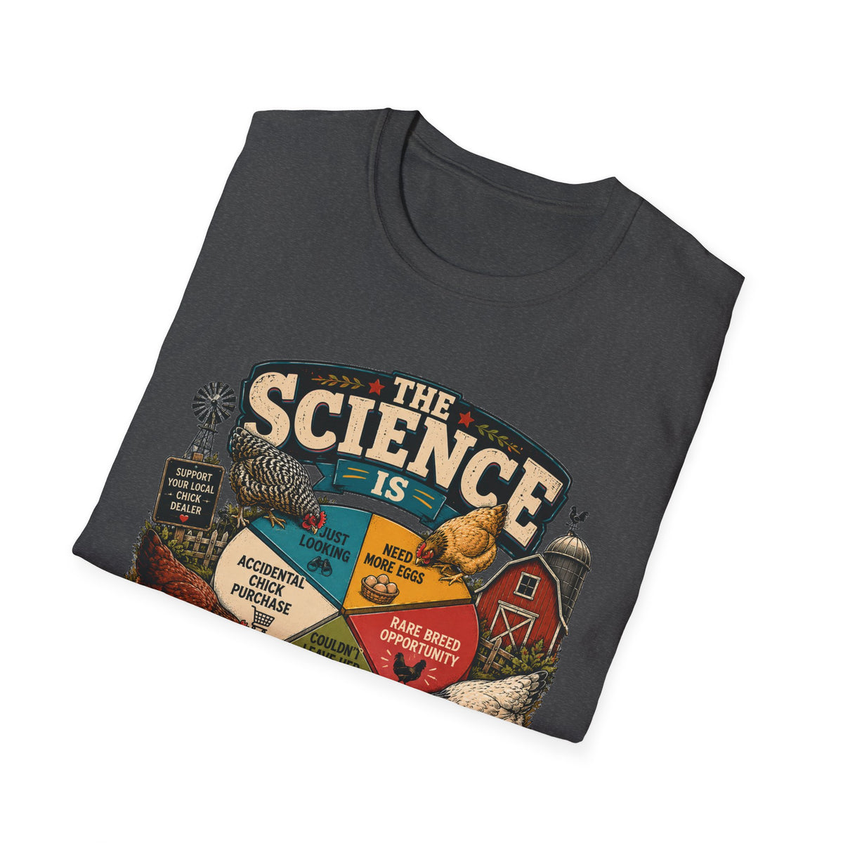 The Science Is Undeniable T-Shirt — Chicken Math Pie Chart Tee