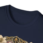 Strength in Grace Brahma Hen T-Shirt — Botanical Rooster Art Tee