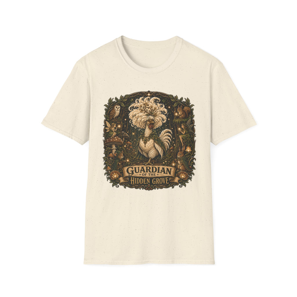 Guardian of the Hidden Grove Polish Chicken T-Shirt — Enchanted Forest Flock Tee