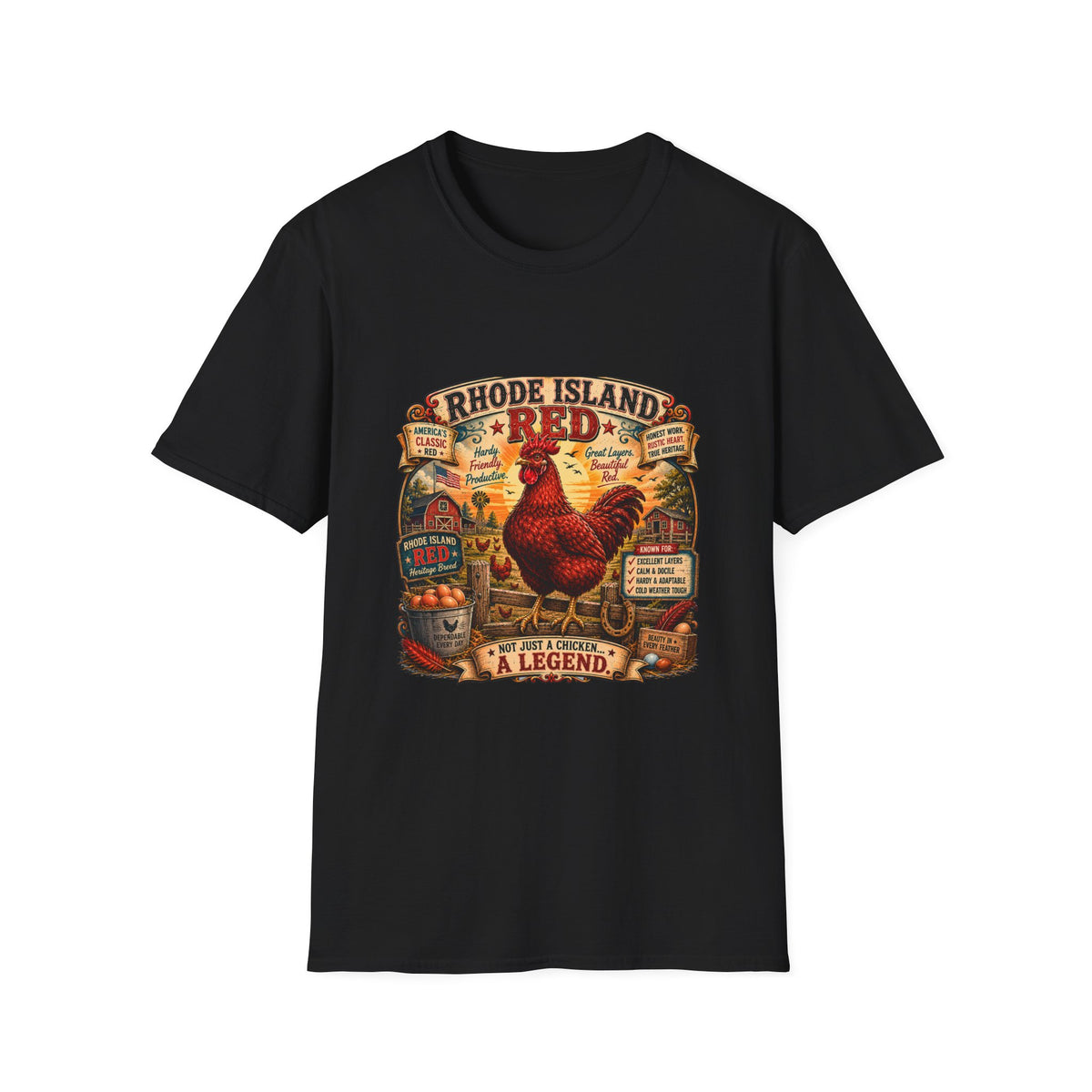 America's Classic Red T-Shirt — Vintage Rhode Island Red Label Tee