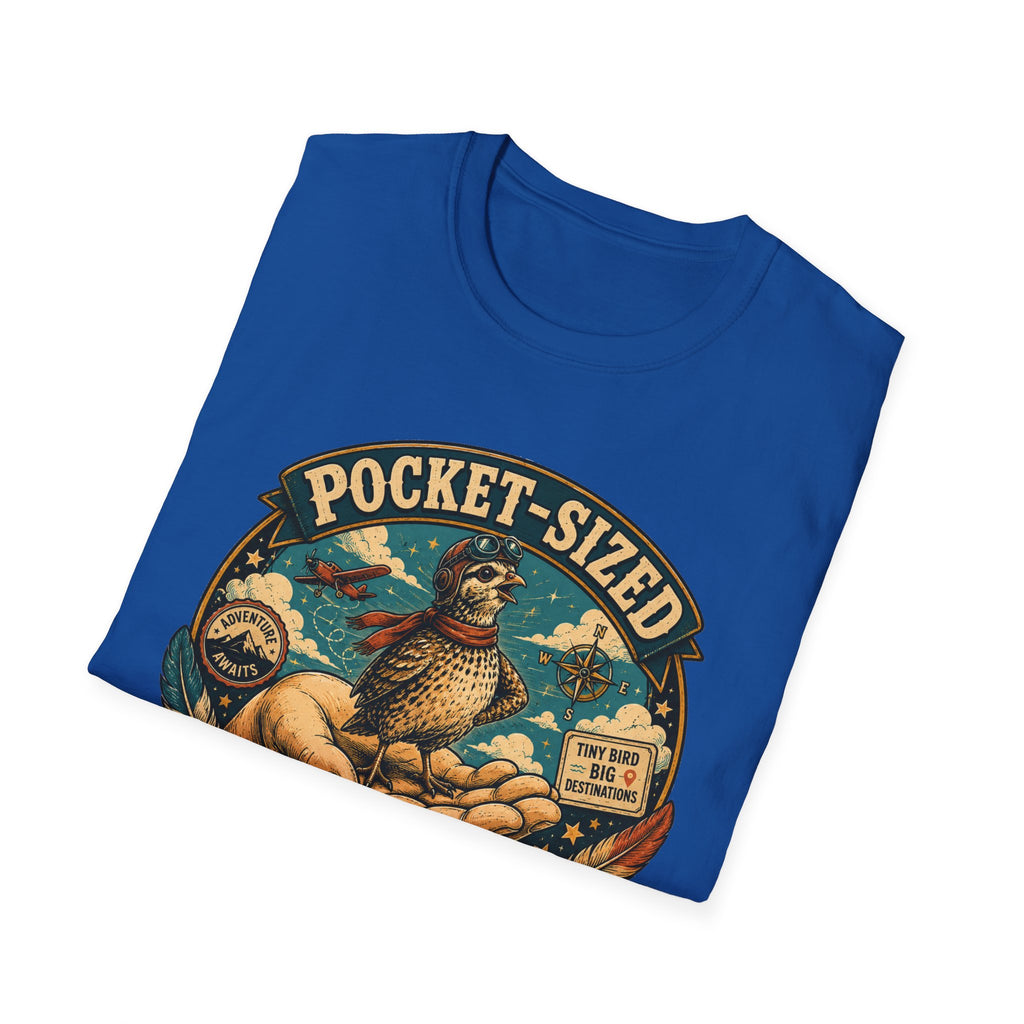 Tiny Quail Adventures T-Shirt — Backyard Bird Keeper Vintage Graphic Tee