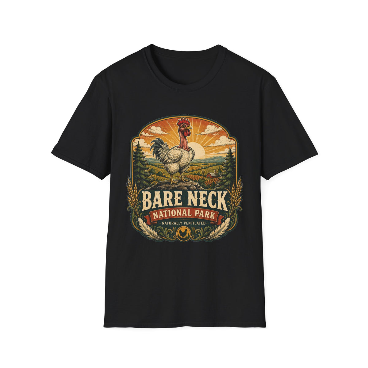Bare Neck National Park Emblem Naked Neck T-shirt, photo 8