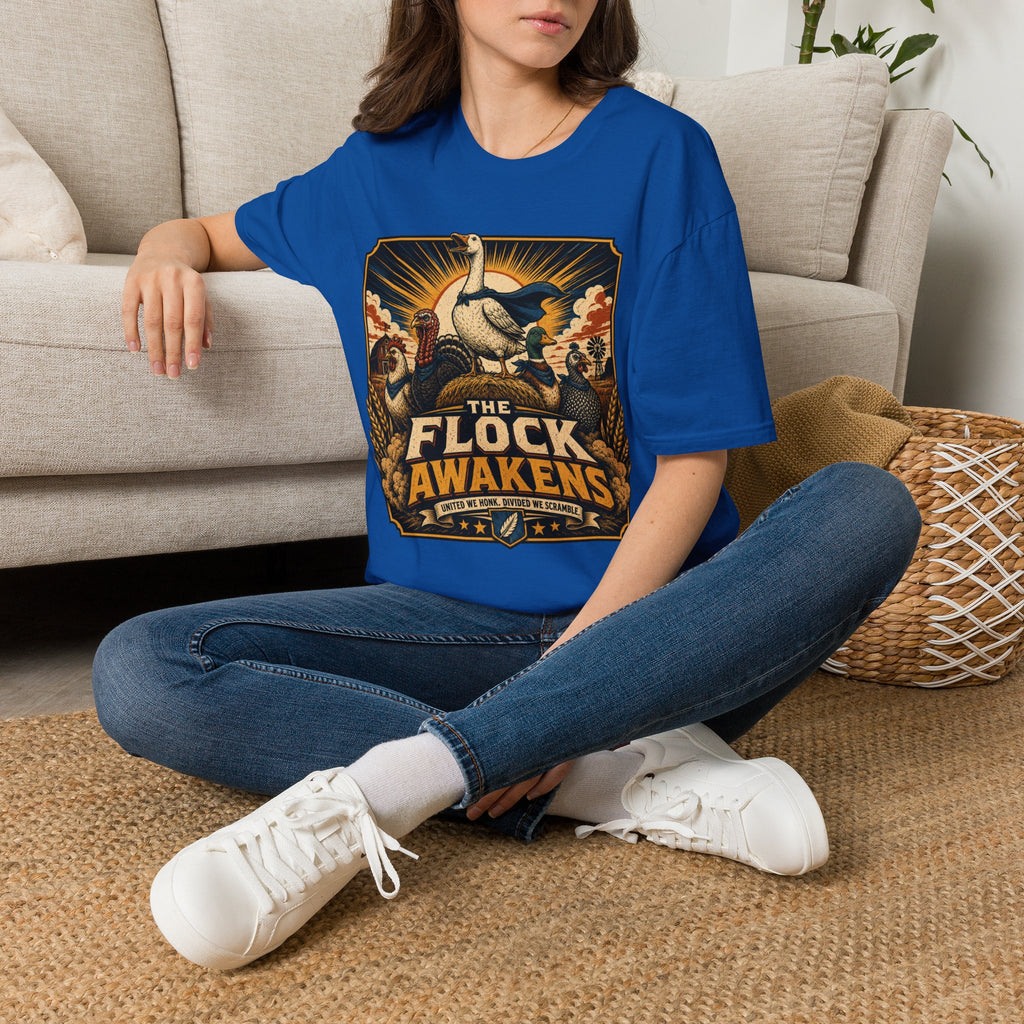 The Flock Awakens T‑Shirt — Retro Goose & Duck Vintage Wildlife Tee