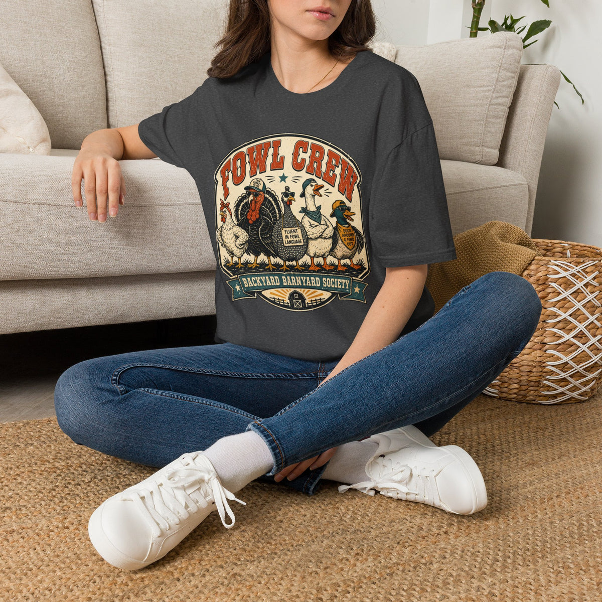 Fowl Crew Vintage Poultry T-Shirt – Funny Farm Animal Graphic Tee