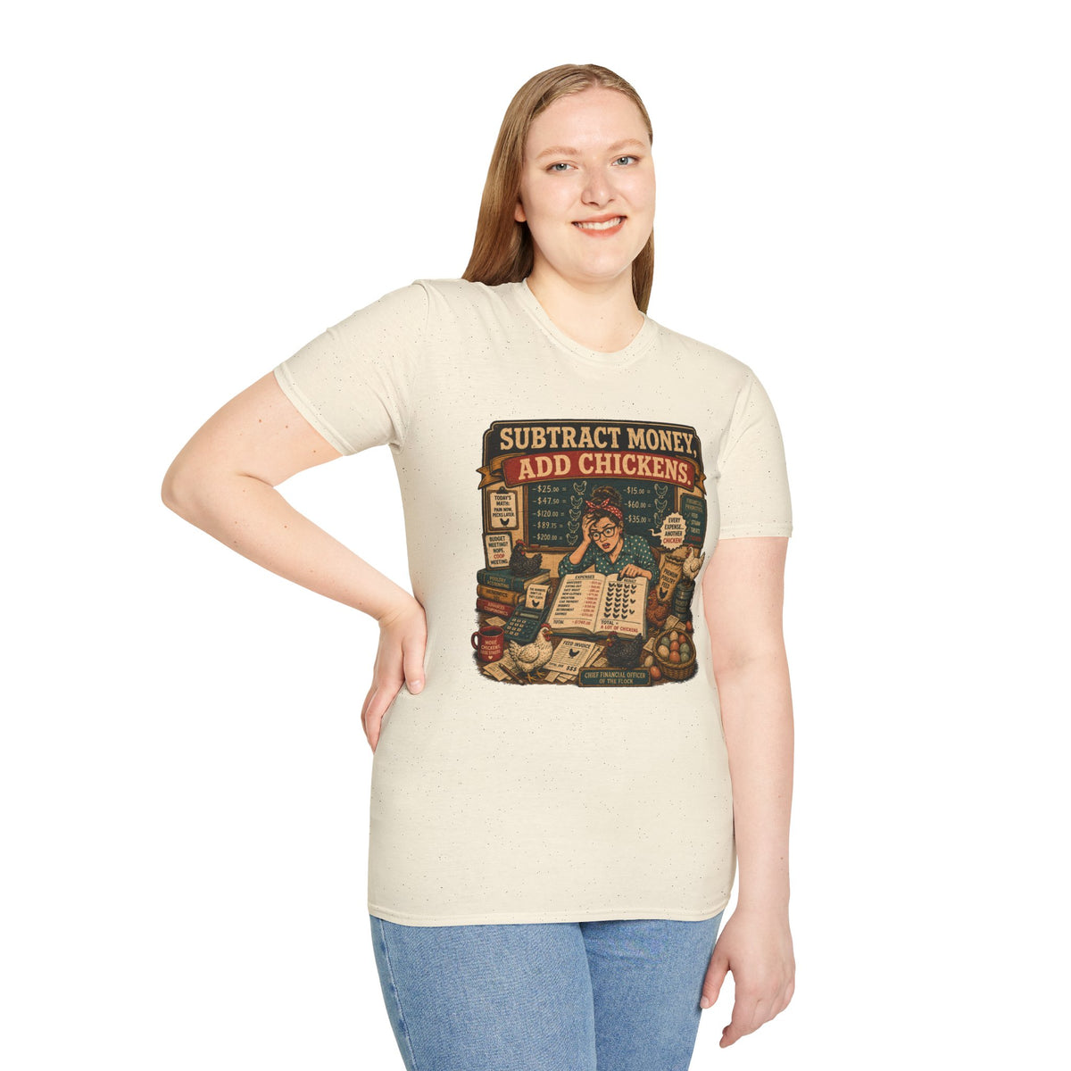 Subtract Money Add Chickens T-Shirt — Chicken Math Budget Tee