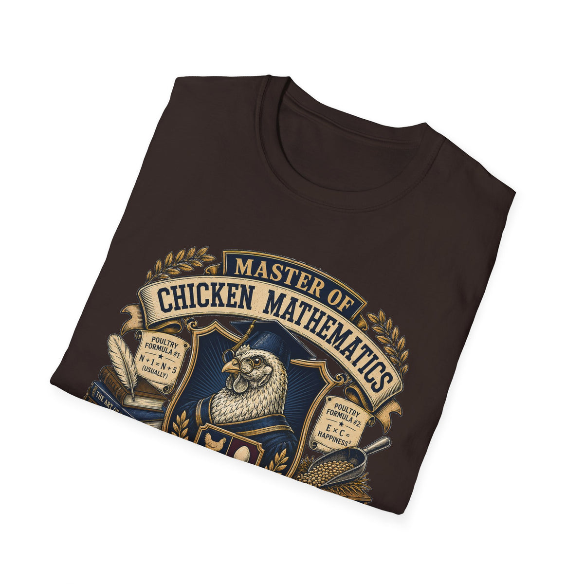 Master of Chicken Mathematics T-Shirt — Collegiate Crest Graphic Tee