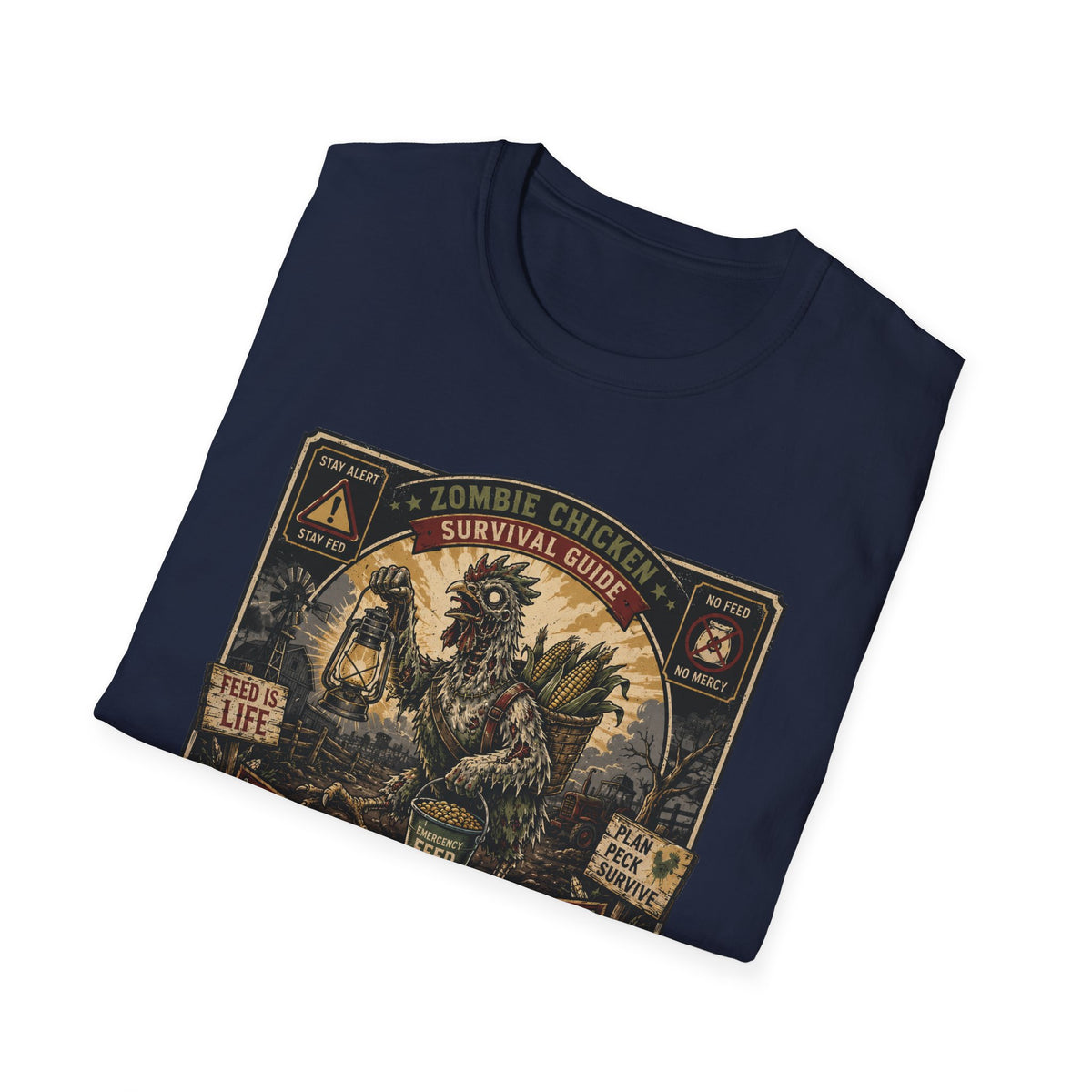 Zombie Chicken Survival Guide T-Shirt — Funny Flock Apocalypse Tee