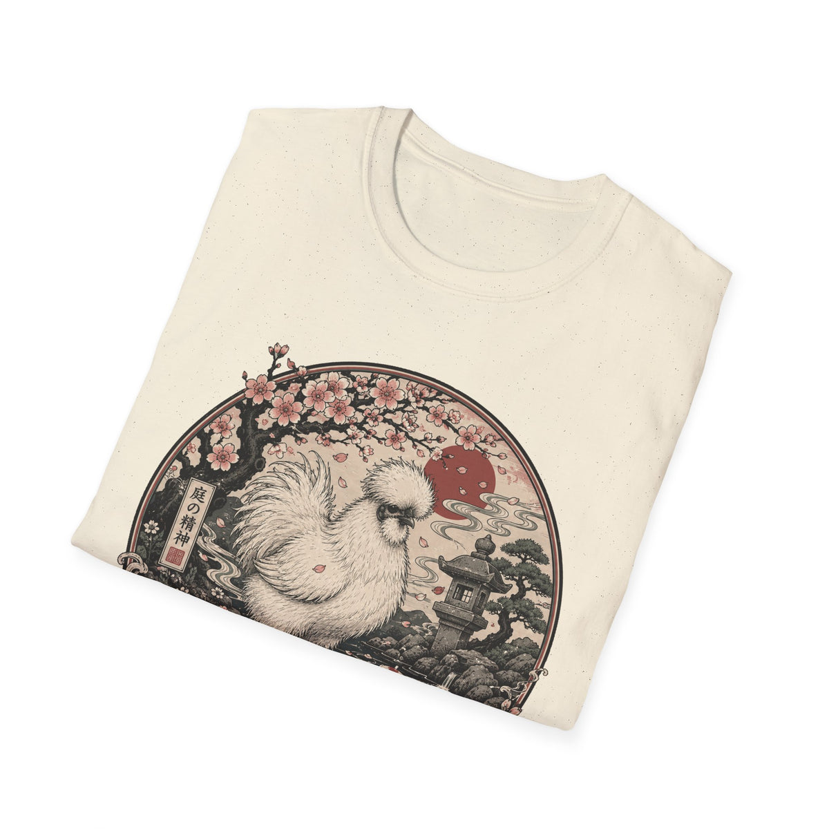 Blossom Garden Silkie T-Shirt — Japanese Woodblock Hen Tee