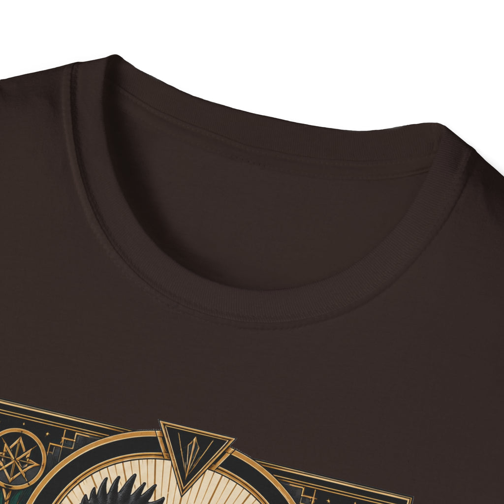 The Black Crown Ayam Cemani T-Shirt — Art Deco Rooster Graphic Tee