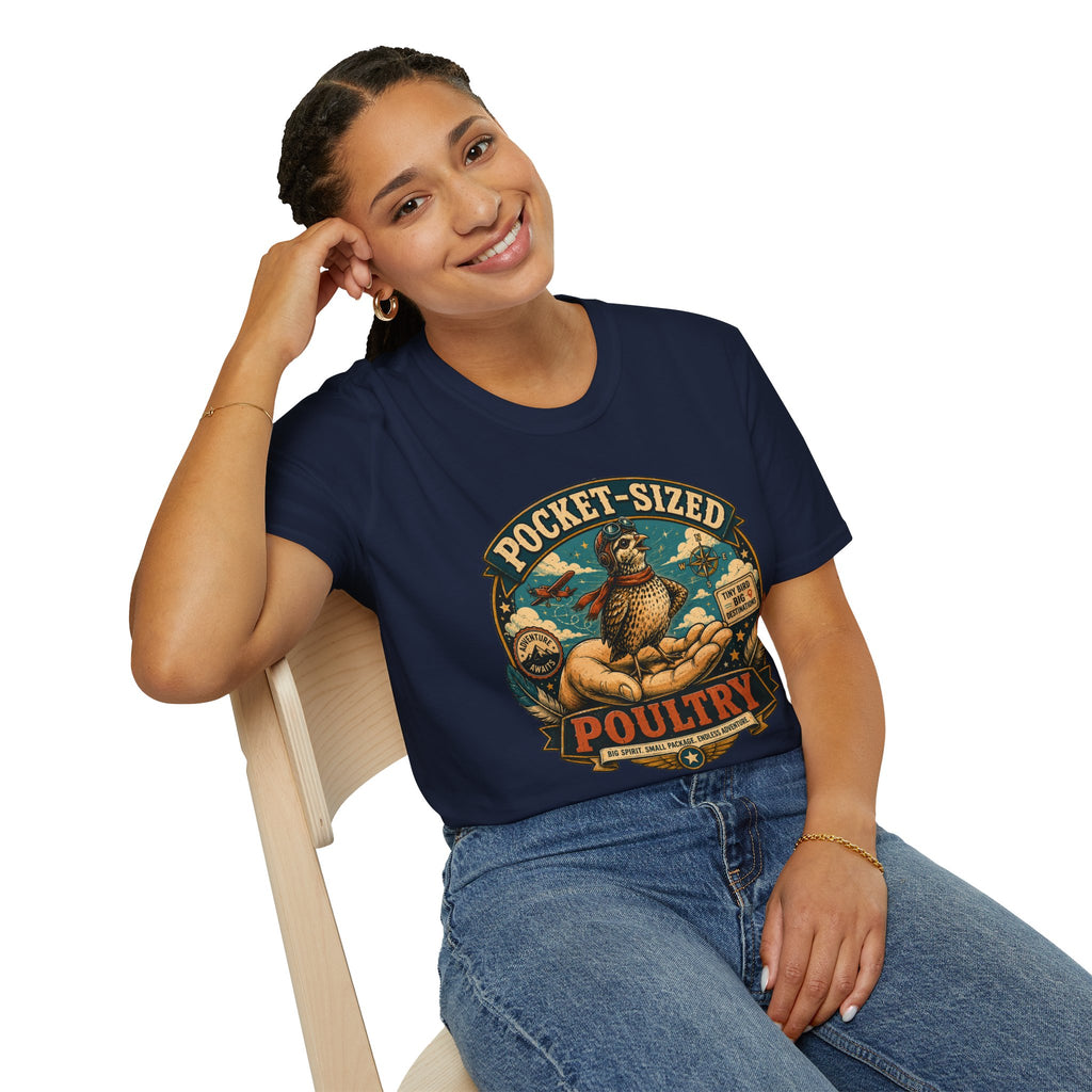 Tiny Quail Adventures T-Shirt — Backyard Bird Keeper Vintage Graphic Tee