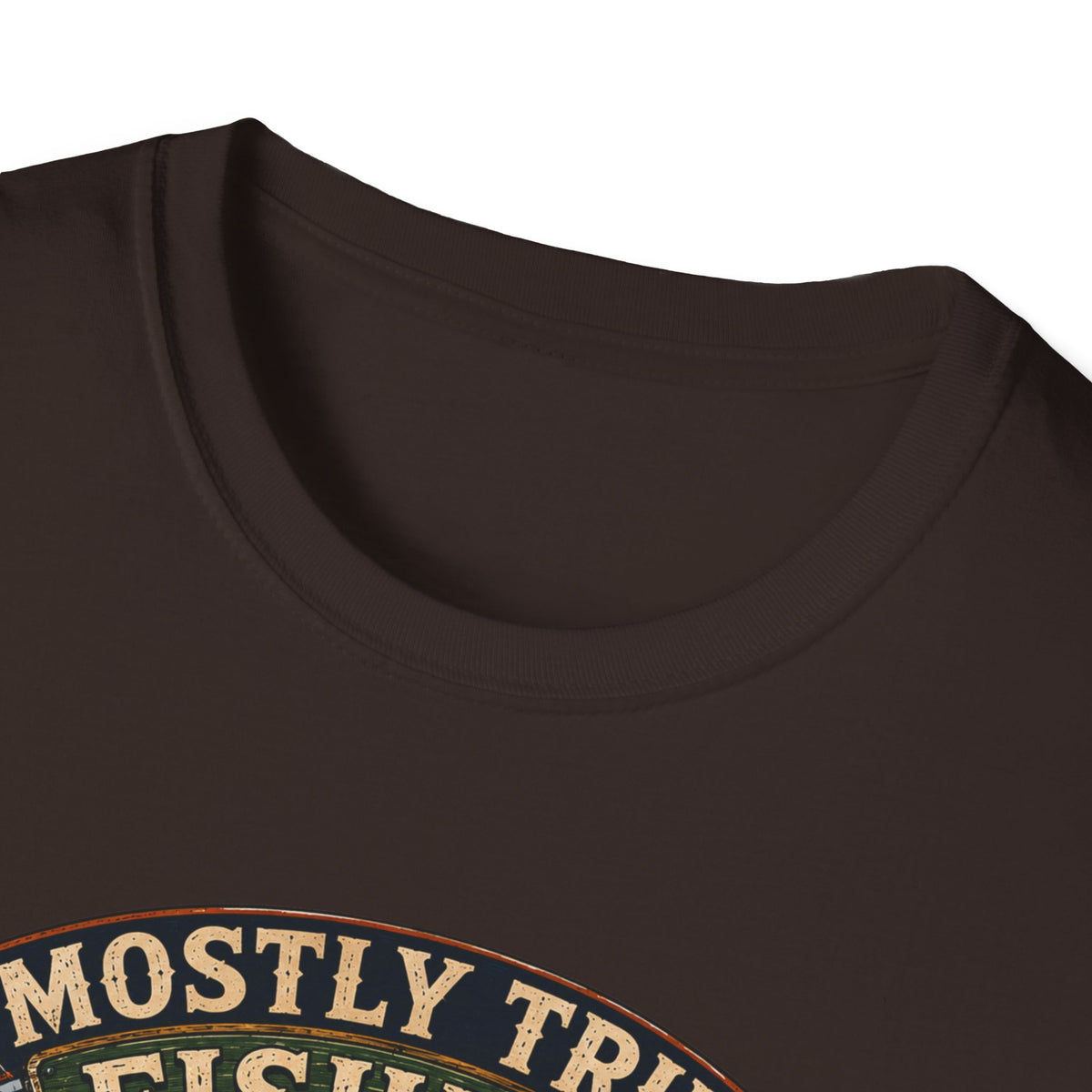 Fishing T-Shirt — "Mostly True Fishing Stories" Vintage Outdoor Tee