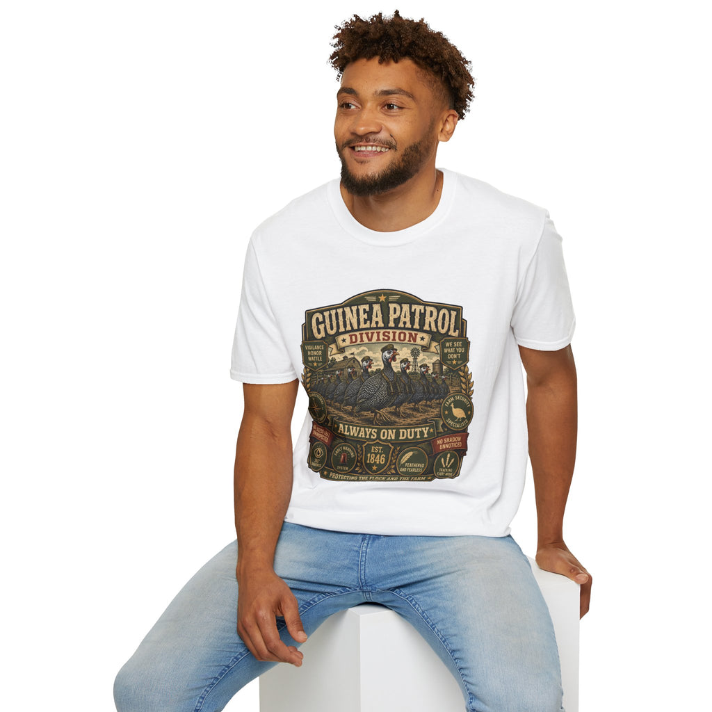 Guinea Patrol Division T-Shirt — Always On Duty Farm Security Tee