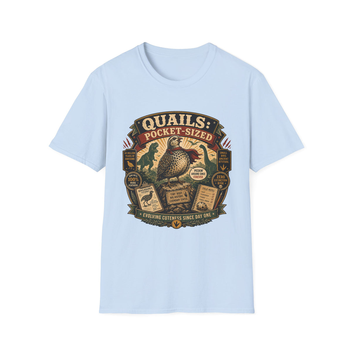 Quailasaurus T-Shirt — The Legendary Mini Dino Quail Graphic Tee