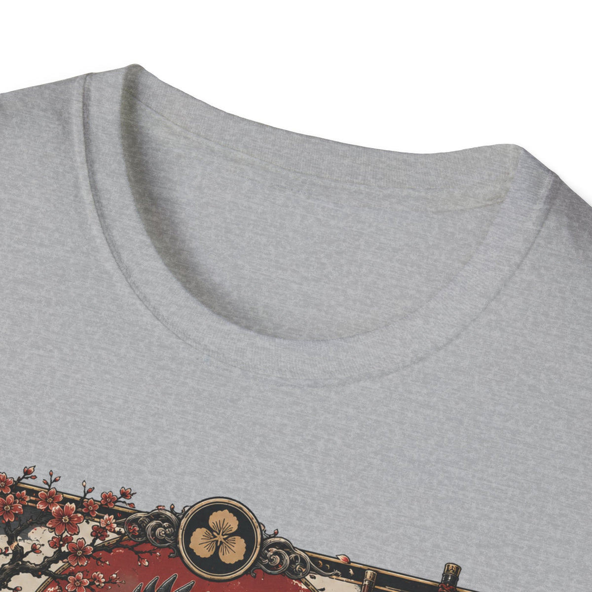 Shadow Samurai Ayam Cemani T-Shirt — Sunset Blossom Warrior Rooster Tee
