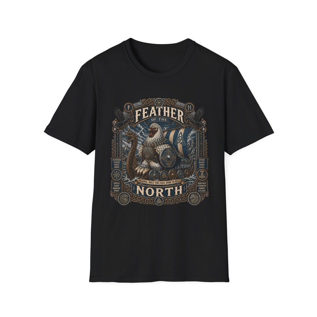 Feather of the North Brahma T-Shirt — Nordic Warrior Rooster Tee