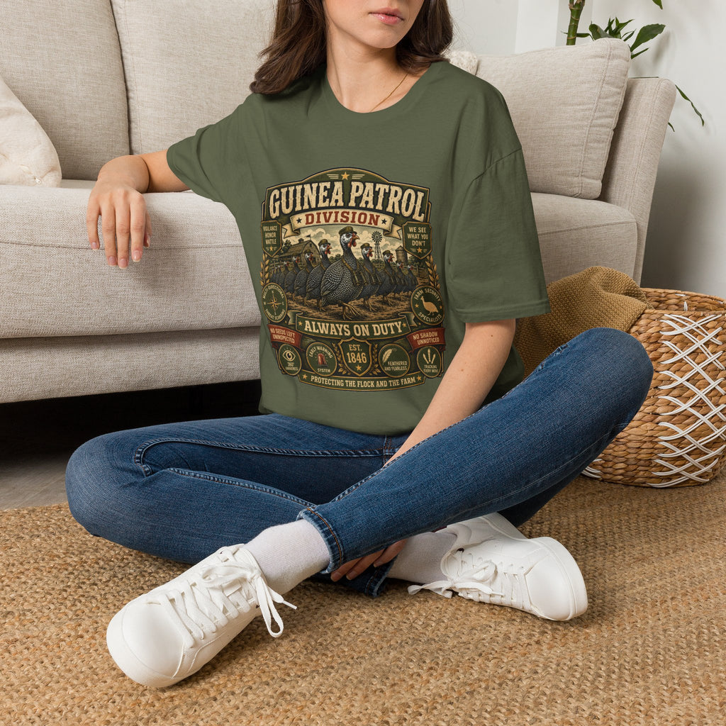 Guinea Patrol Division T-Shirt — Always On Duty Farm Security Tee