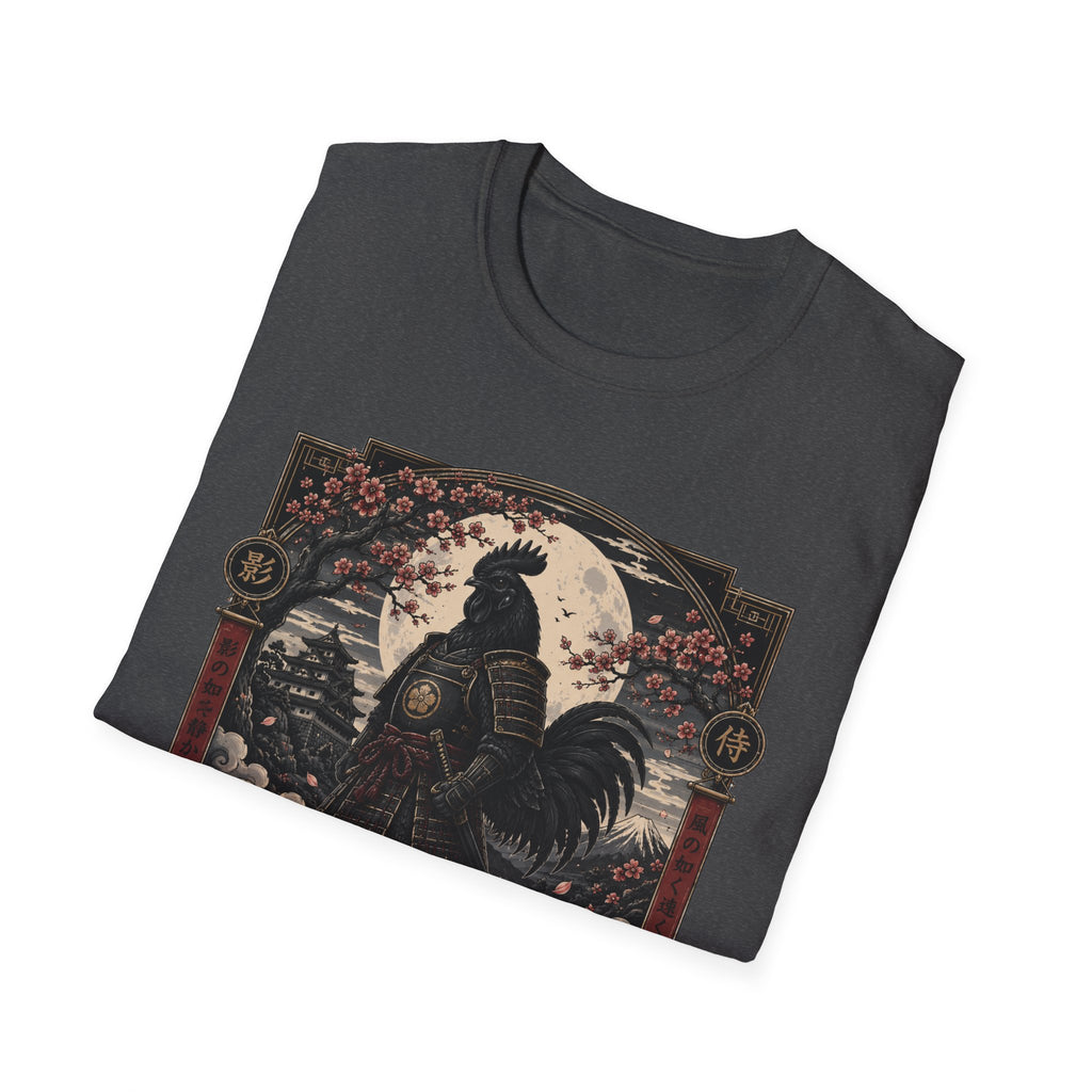 Shadow Samurai Ayam Cemani T-Shirt — Moonrise Warrior Rooster Tee