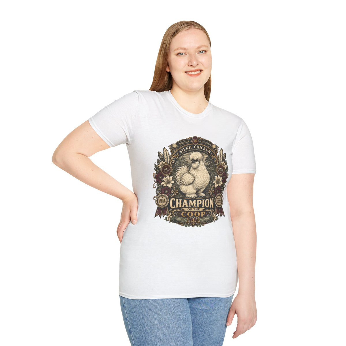Champion of the Coop Silkie T-Shirt — Regal Show Hen Tee