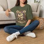 Strength in Grace Brahma Hen T-Shirt — Botanical Rooster Art Tee