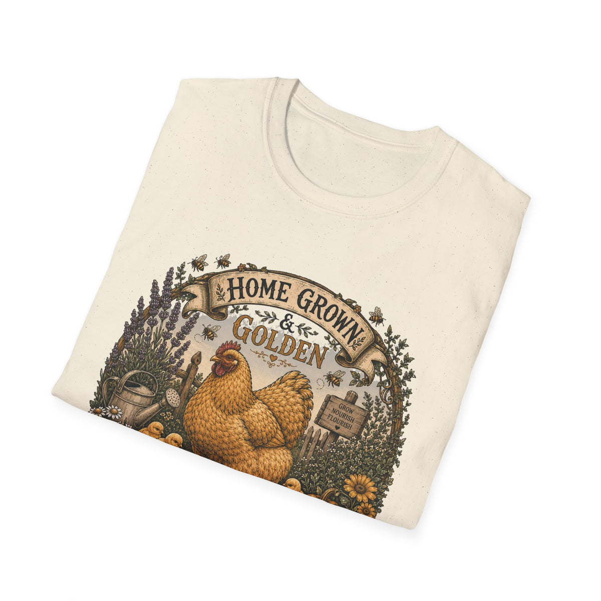 Home Grown and Golden Cochin T-Shirt — Garden Hen & Chicks Tee
