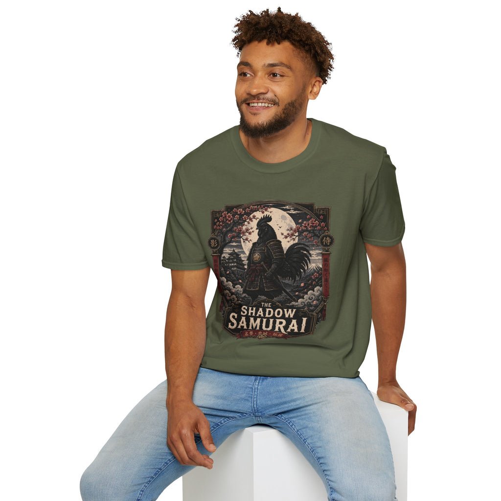 Shadow Samurai Ayam Cemani T-Shirt — Moonrise Warrior Rooster Tee