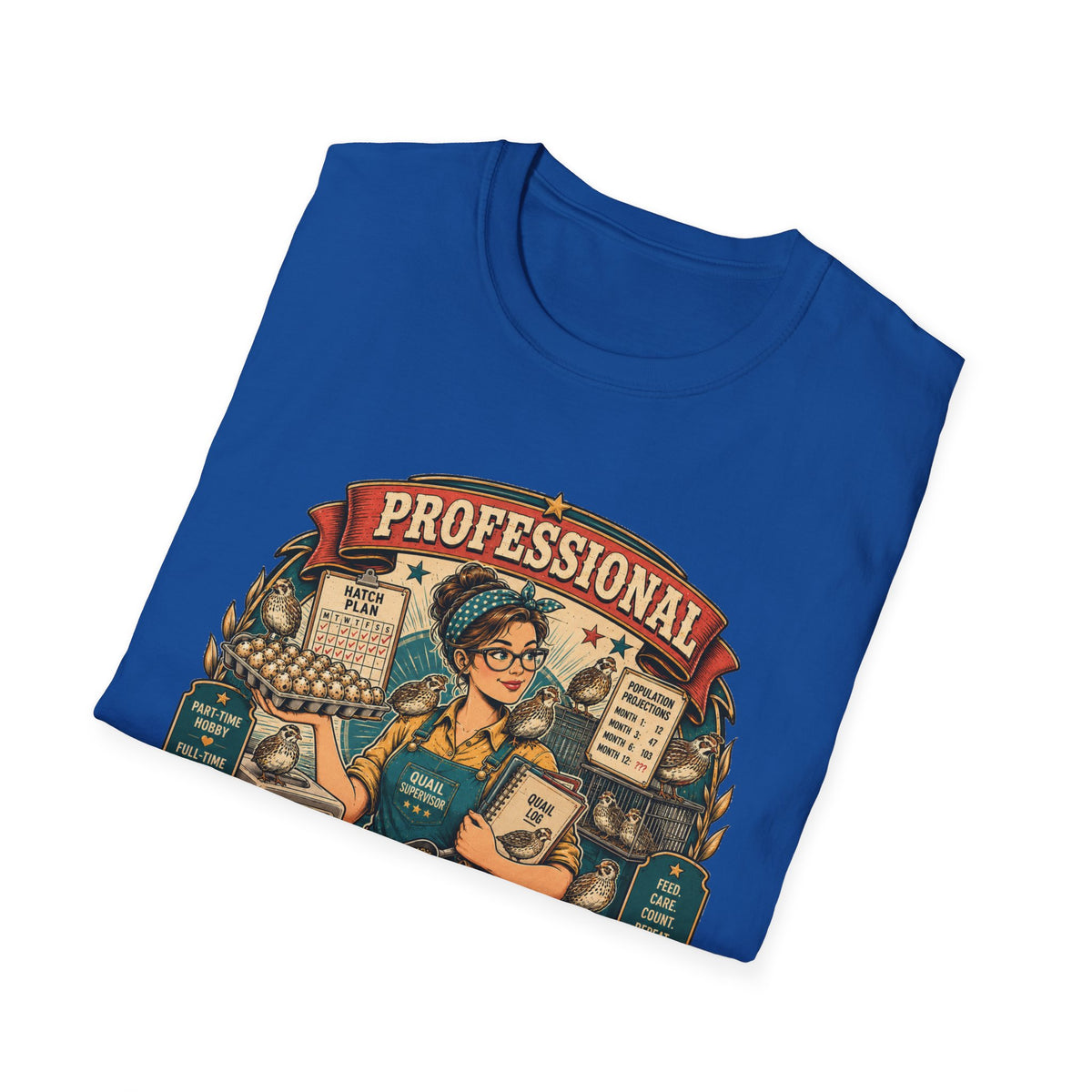 Tiny Bird Enthusiast Badge T-Shirt — Quail Keeper Vintage Graphic Tee