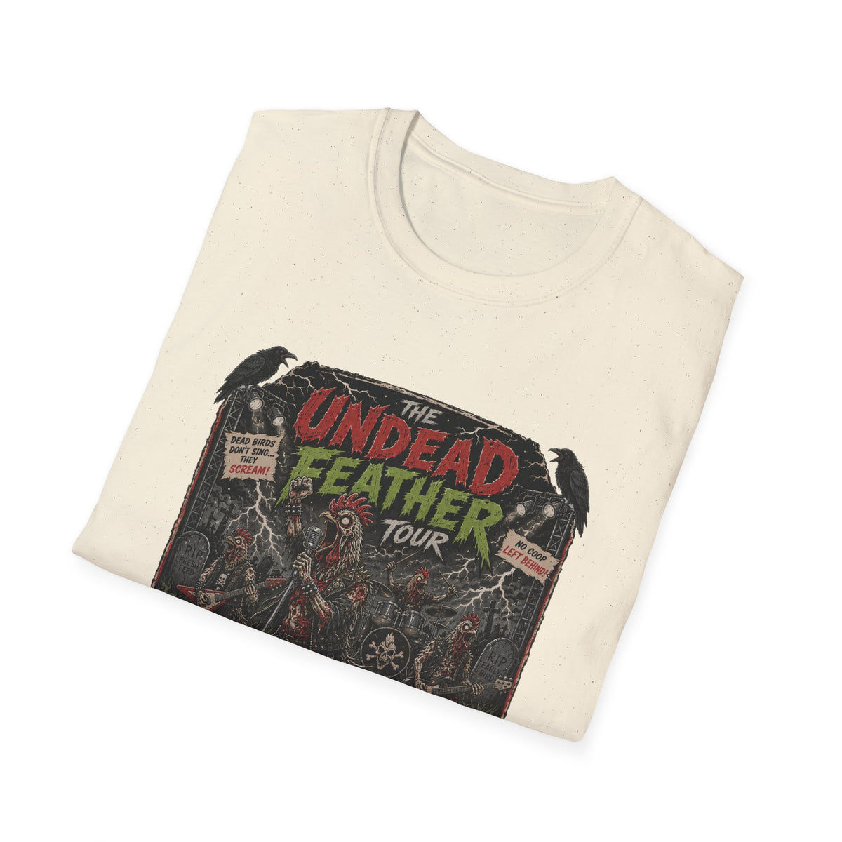 Undead Feather Tour T-Shirt — Zombie Chicken Concert Tee