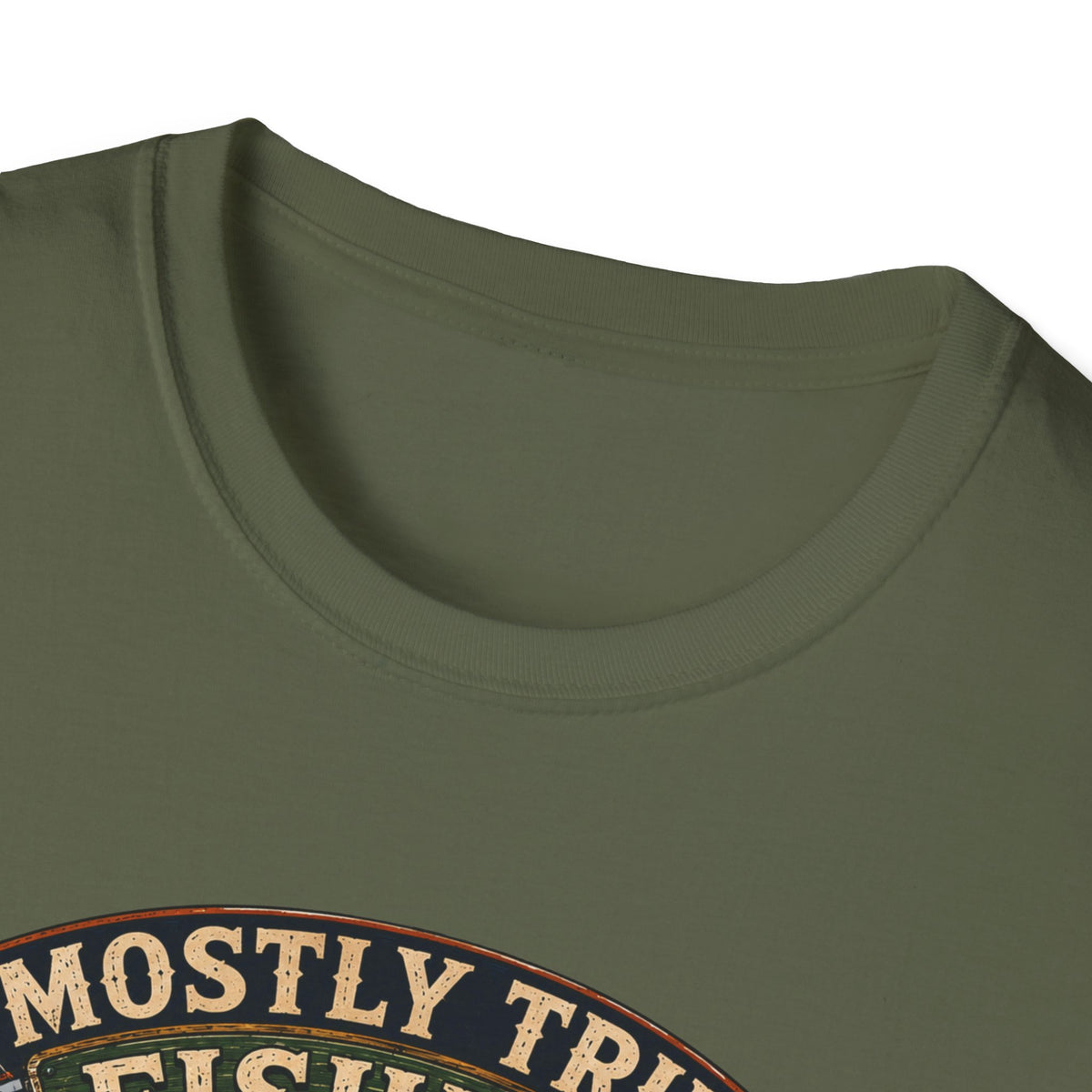 Fishing T-Shirt — "Mostly True Fishing Stories" Vintage Outdoor Tee