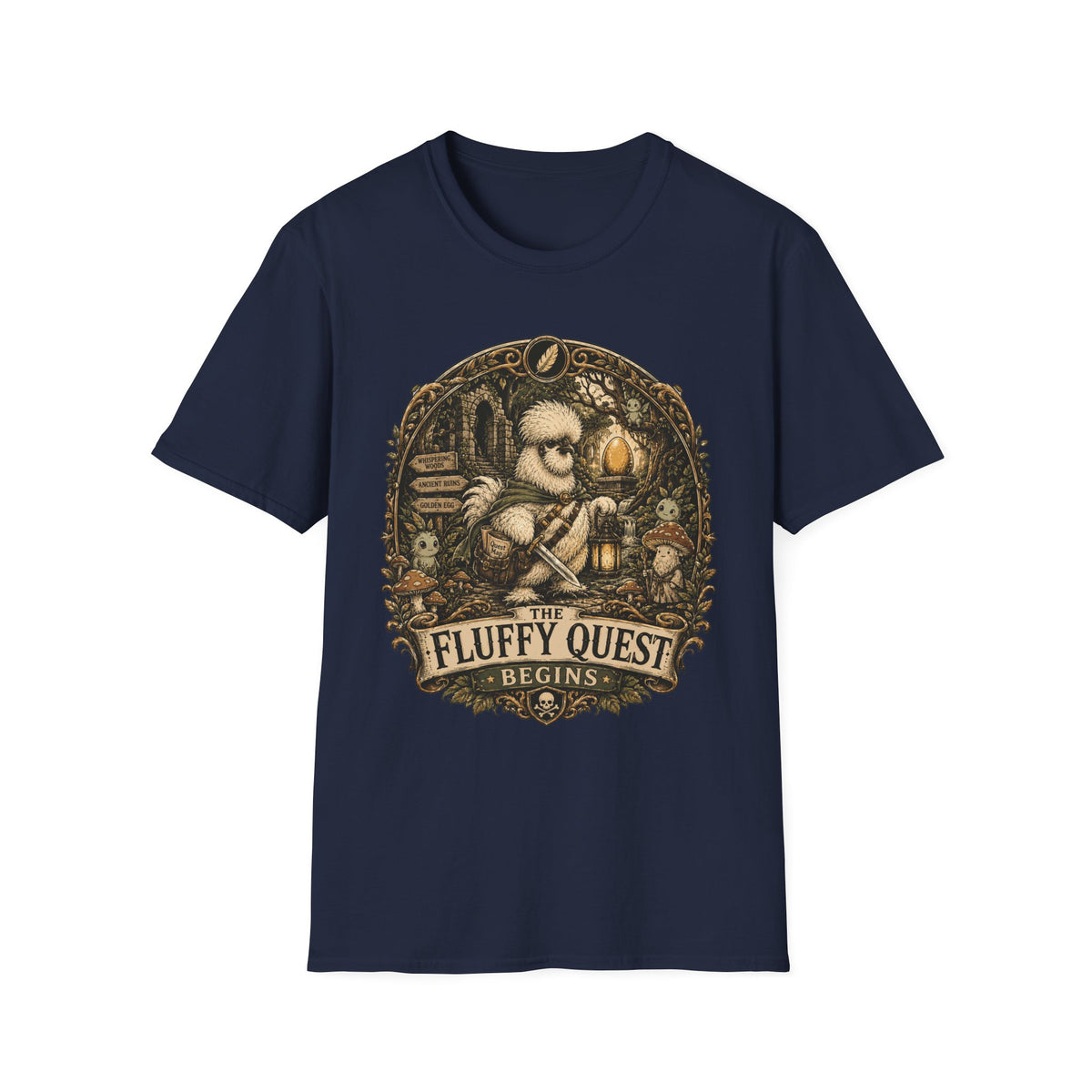 Quest for the Golden Egg Silkie T-Shirt — Enchanted Wood Adventure Tee