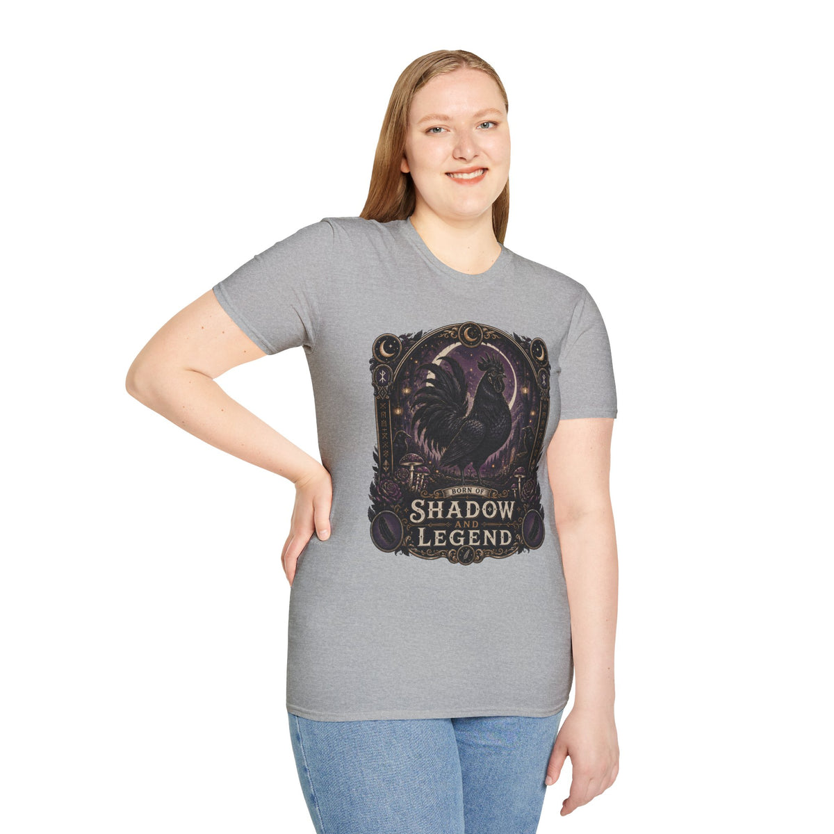 Shadow and Legend Ayam Cemani T-Shirt — Gothic Emblem Rooster Tee