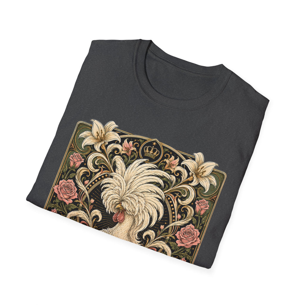 Crowned by Nature Polish Chicken T-Shirt — Vintage Botanical Hen Tee