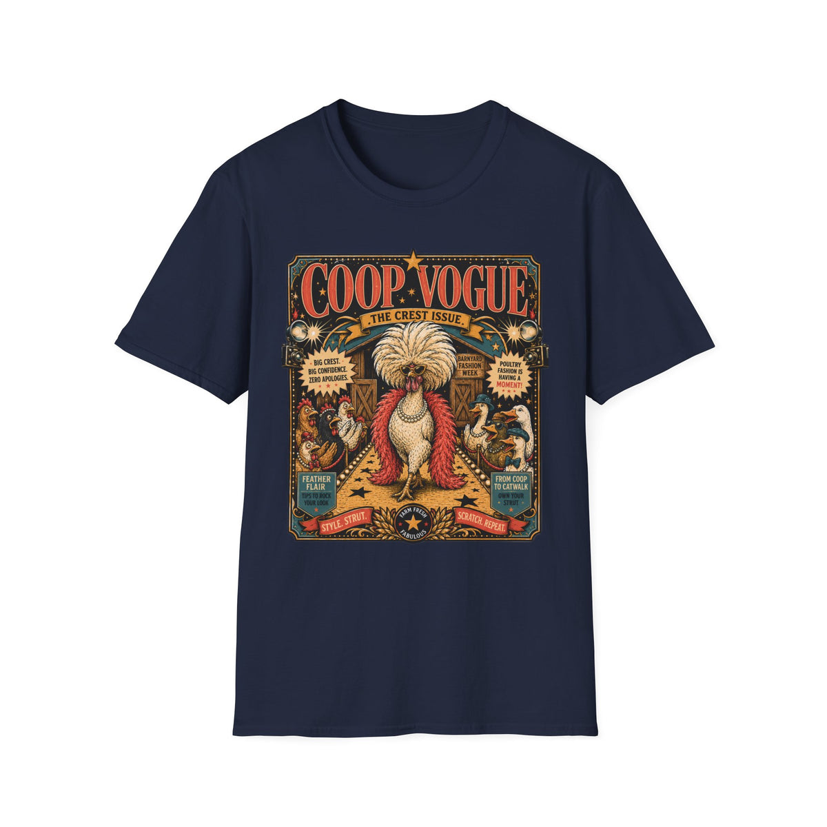 Coop Vogue Barnyard Fashion Week Polish Chicken T-Shirt