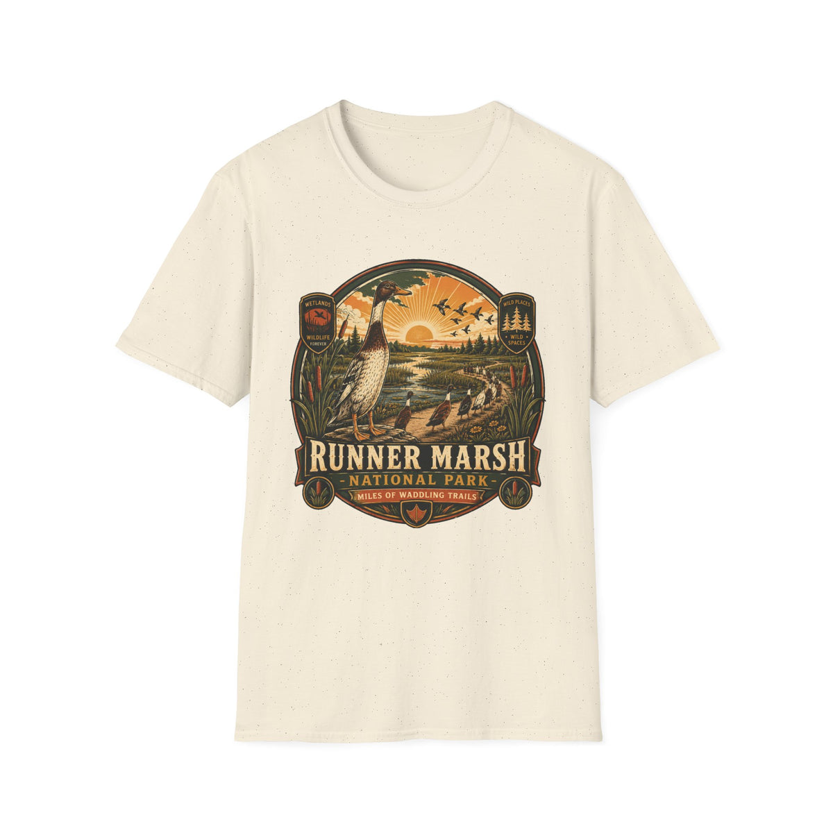 Runner Marsh National Park Badge T-Shirt — Indian Runner Duck Vintage Tee