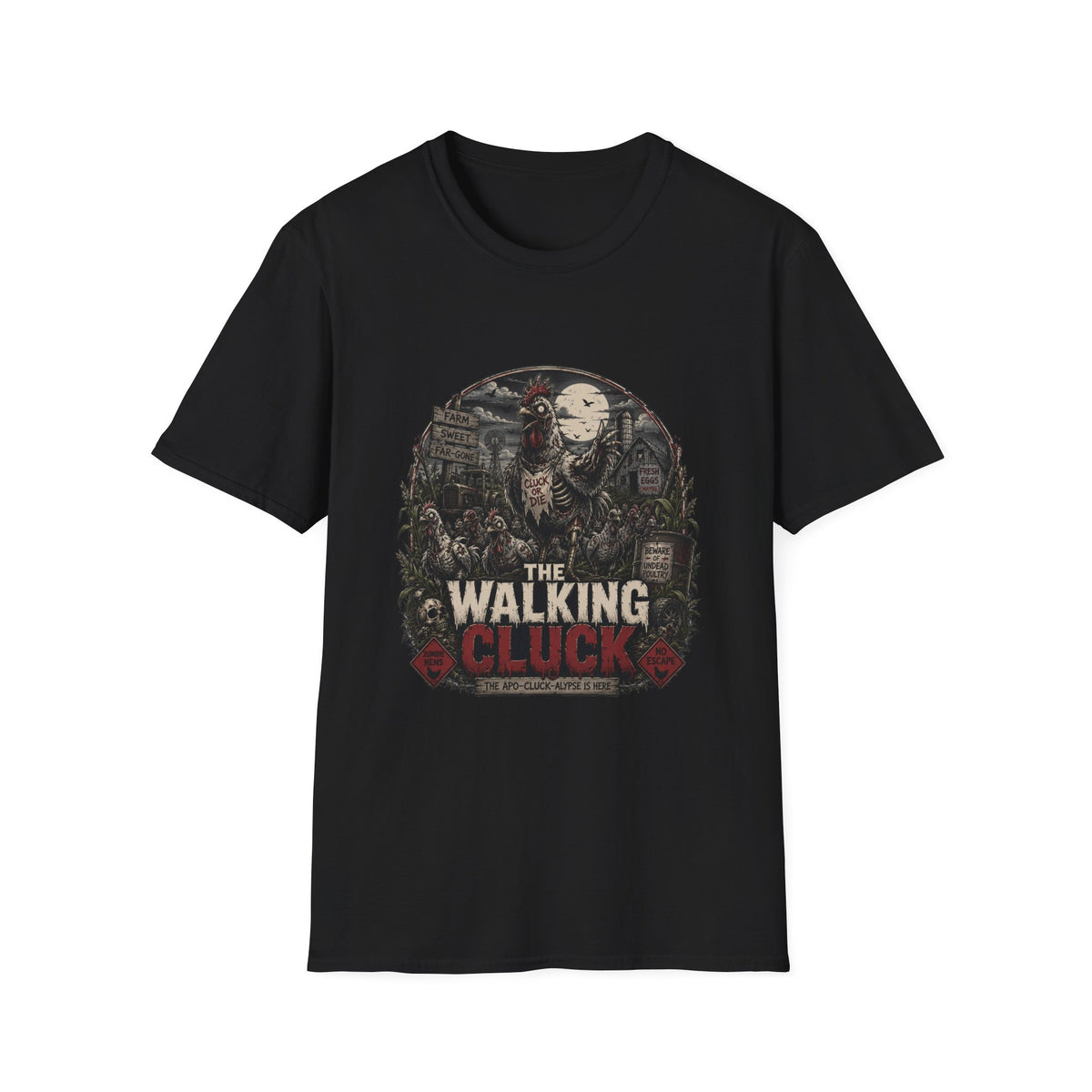 The Walking Cluck T-Shirt — Poultry Apocalypse Zombie Chicken Tee