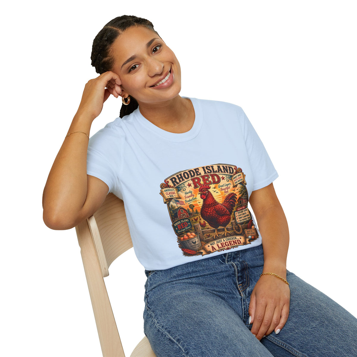 America's Classic Red T-Shirt — Vintage Rhode Island Red Label Tee