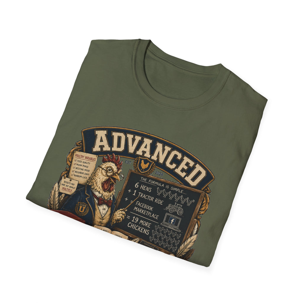 Advanced Chicken Mathematics T-Shirt — 19 More Chickens Formula Tee