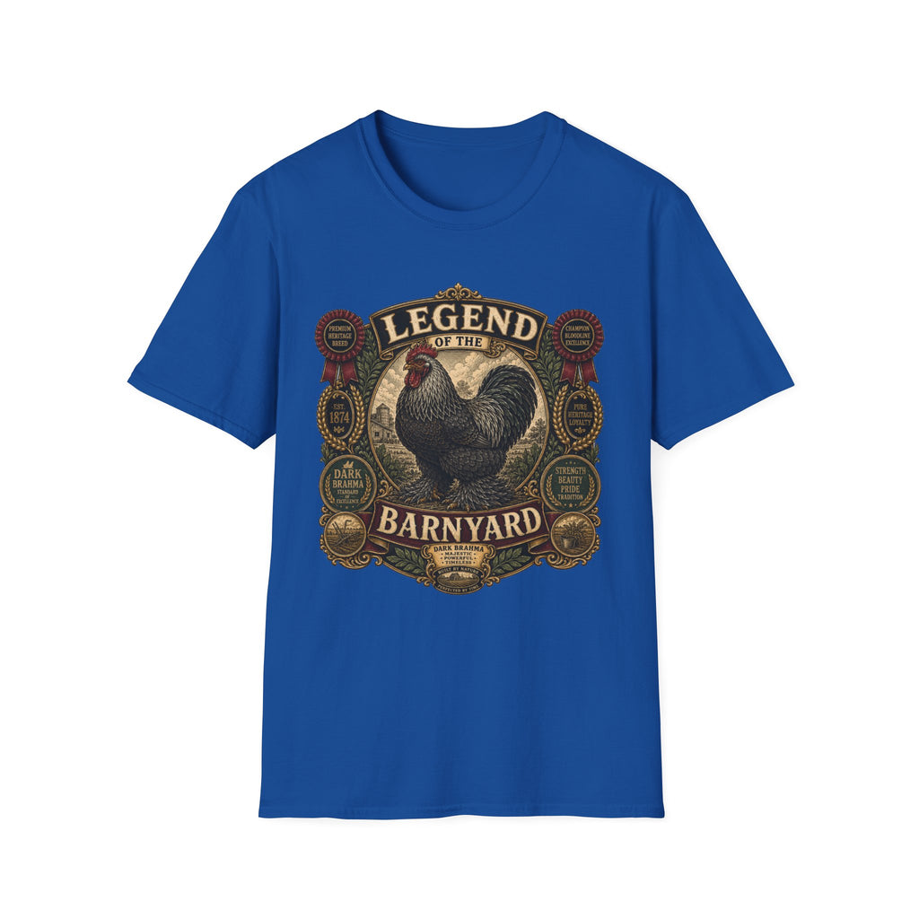 Legend of the Barnyard Dark Brahma T-Shirt — Vintage Rooster Label Tee