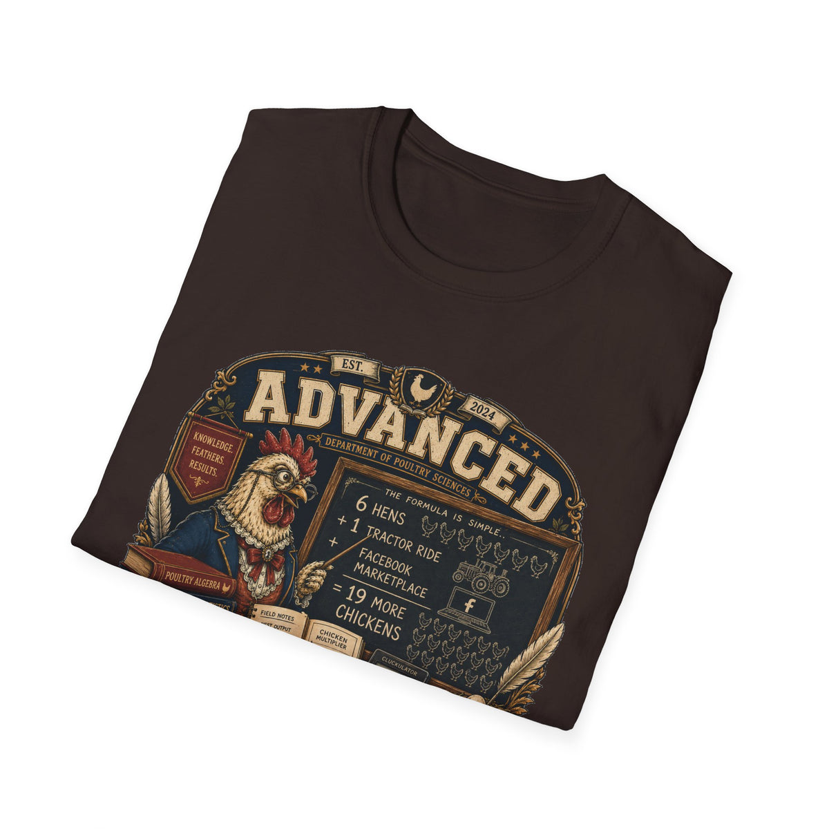 Department of Poultry Sciences T-Shirt — Chicken Math Formula Tee