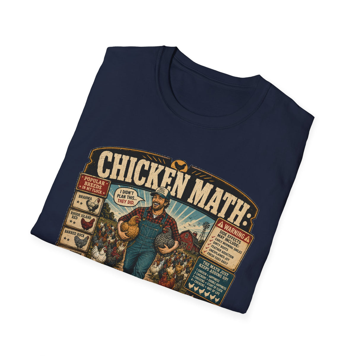 Chicken Math Farm Fun T-Shirt — Popular Breeds In My Flock Tee