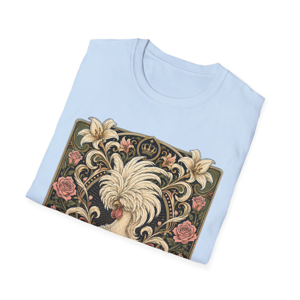 Crowned by Nature Polish Chicken T-Shirt — Vintage Botanical Hen Tee