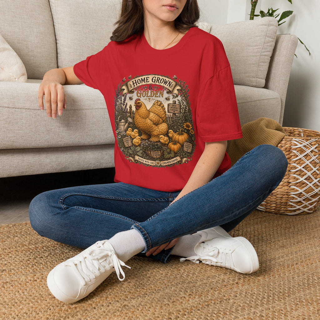 Home Grown and Golden Cochin T-Shirt — Garden Hen & Chicks Tee
